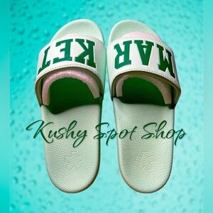 NIB NEW 🟢✨❇️ MARKET Standard SLIDES SAGE GREEN 🟢✨❇️ US MN SZ 10 ✨🟢❇️